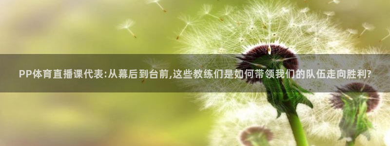 jrs乐球直播免费观看：PP体育直播课代表:从幕后到台前,这些教练们是如何带领我们的队伍走向胜利?